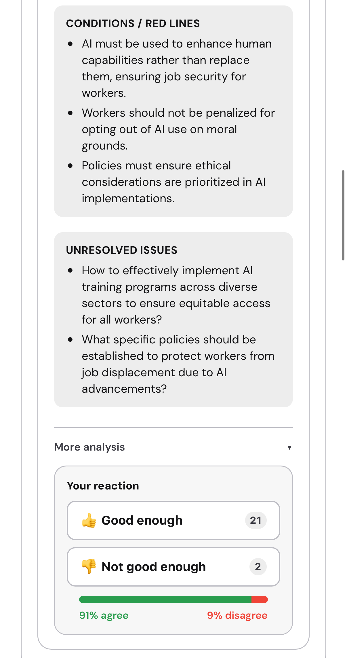 (g) Participants evaluate AI summary